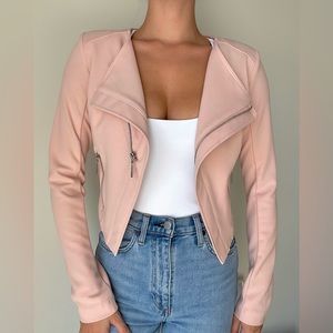 Blush pink moto style jacket